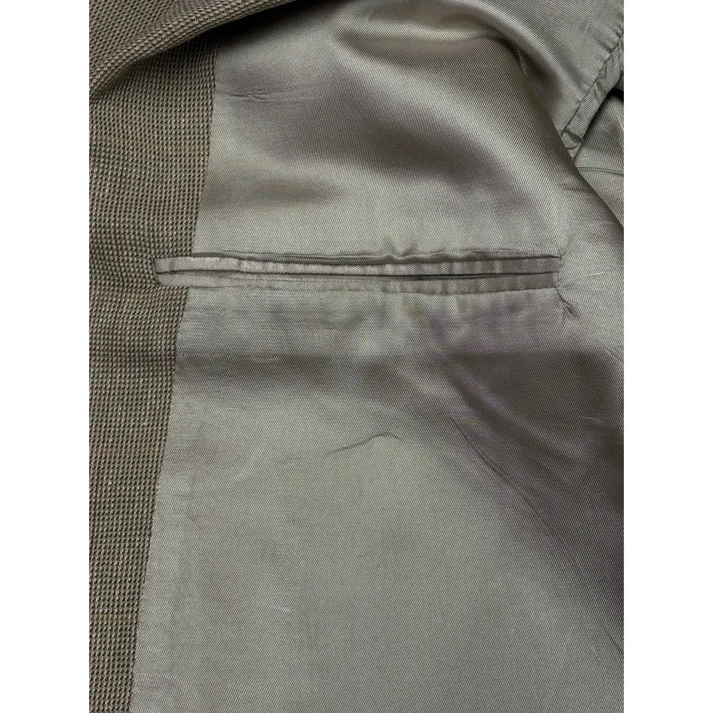 Vintage Brooks Brothers Mens Blazer Jacket Tan Plaid Coat 44 LG Union Made‎ USA